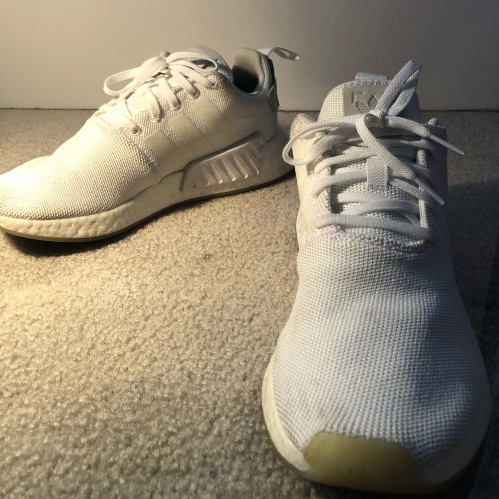 All White Adidas NMD